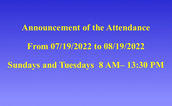 Announcement of the Attendance