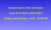 Announcement of the Attendance