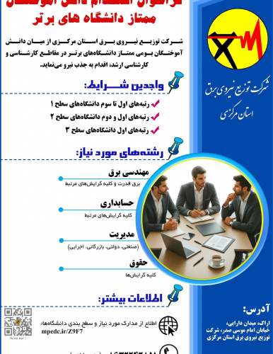 فراخوان استخدام فارغ التحصیلان ممتاز